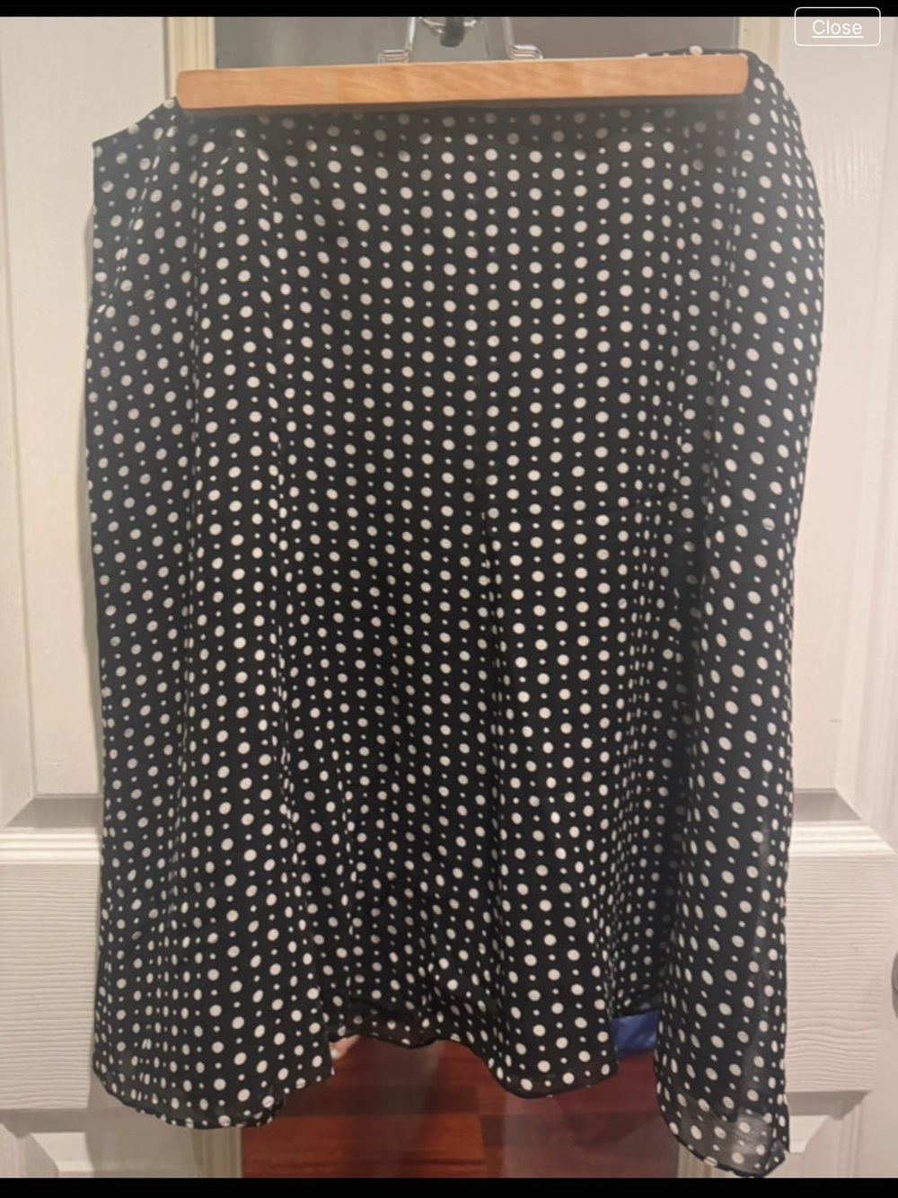 NWT Express Black and White Polka Dot A-Line Skirt L